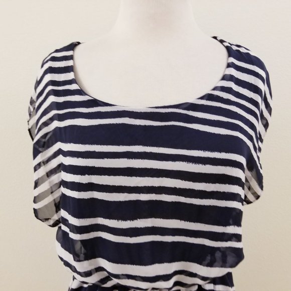 💖3 for $10  - LUSH Navy & White Stripe Dress - XL - Picture 4 of 14